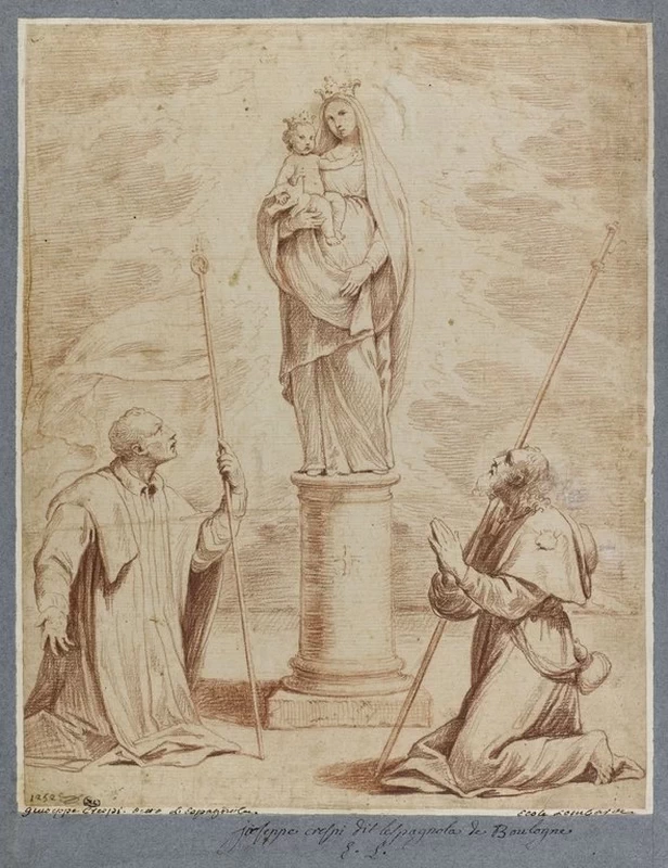 Giovan Battista Crespi, detto Cerano - Due pellegrini davanti alla miracolosa Vergine di San Luca, nei pressi di Bologna, Louvre, Departement des Arts graphiques